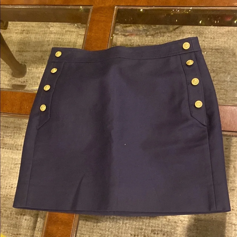 J.Crew Navy Skirt with Gold Buttons NWOT - Picture 14 of 14